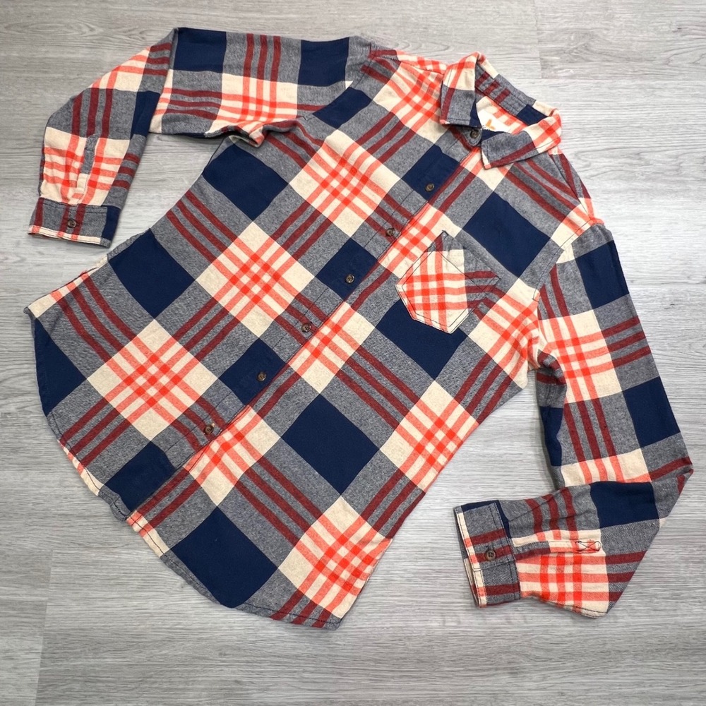 Field Stream Womens Plaid Flannel Shirt Medium Long Sleeve Button Up Casual Top
